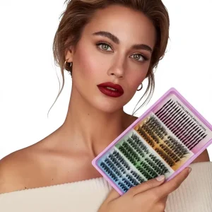 Private Label 14 Rows Natural Look Thick Style Cluster Lashes 280Pcs Invisible Band DIY Individual Lash Extensions Segmented