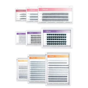 Private Label 3 5 10 Lines Diy Segment Lash Cluster D Curl Fishtail Lashes