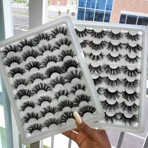 Private Label 3D Mink Full Strip Eyelashes Natural Black Cruelty Free Natural Long Custom Packaging Eyelash