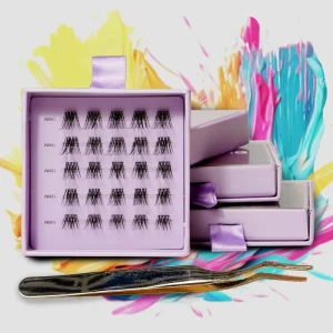 Private Label 3D Self adhesive Reusable Super Thin DIY Cluster Eyelashes Segment Lashes Cruelty Free PBT Material