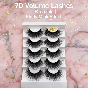 Private Label 3d Fluffy Lashes Strip 3d Faux Mink Lashes C Curly Natural Full Strip Eyelashes