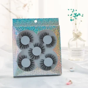 Private Label 5 Pairs Eye Lashes Fibre Eyelash 3d False Eyelash Customized Packaging