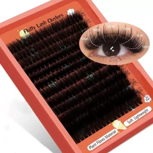 Private Label 80P 100P 200P DIY Cluster Lashes 14 24MM Mixed Length D Curl 3D Fluffy Volume Individual False Eyelashes Kit