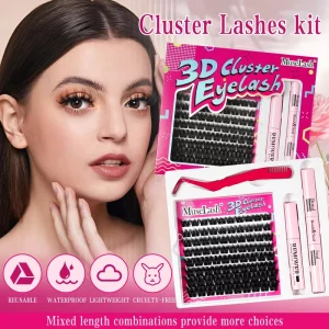 Private Label Black C D Curl Cluster False Eyelashes Handmade Natural Cluster Lashes 30D 40D 60D Diy Lash Extensions