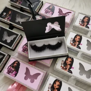 Private Label Butterfly Eyelash Box Packaging for 3D Real Mink Eyelashes 20mm 25mm Fluffy 5D Lashes Vendor