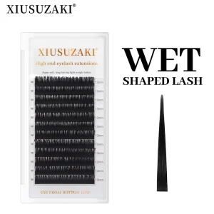Private Label C D CC DD Curl Black Color Wet Look Lashes Natural Curling Wet Lashes Extensions