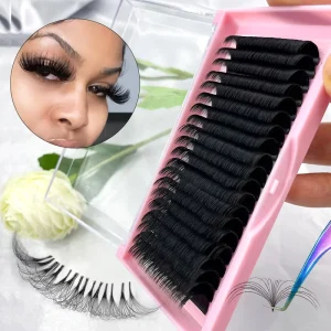Private Label Cashmere Mink Lash Tray Matte Dark Black Siberian Russian Volume 0.03 05 Individual Eyelashes Extensions
