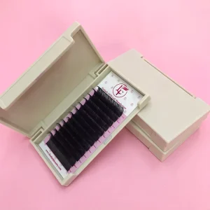 Private Label Cashmere Synthetic Hair Lash Tray Matte Dark Black Russian Volume 0.03 05 Eyelashes Extensions