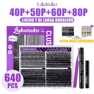 Private Label Cat Eye DIY Cluster Lashes 200D Knot free Segmented Lash Extensions Wispy Lash Clusters with Custom Box