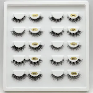 Private Label Clear Band Faux Mink Lashes 12 15mm Natural Lashes Wispy Clear Band Lashes Vendor