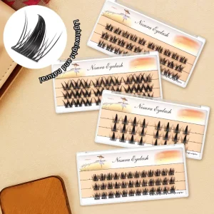 Private Label Cluster Diy Lashes Individual Comic Natural Thick Curled False Eyelashes With Fan Lash