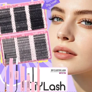 Private Label Cluster Lashes 80d 200d With Bottom Custom Wispy Lash Clusters Trays Cluster Eyelash Extensions
