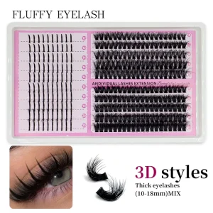 Private Label Cluster Lashes DIY Individual Extension Mixed Length 10 18mm Super Fine Band Vegan Cruelty Free Supplier