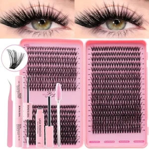 Private Label Cluster Lashes DIY Individual Extension Mixed Length 9-16mm Super Fine Band OEM Expert