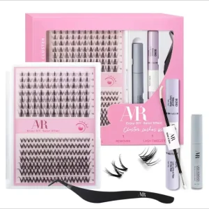 Private Label Cluster Lashes Kit D Curl Lash Clusters Invisible Band Natural Diy Individual Custom Cluster Eyelash Kit