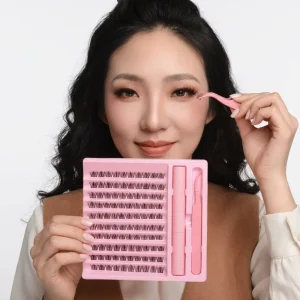 Private Label Cluster Lashes PBT Material 0.07MM Thickness Low MOQ Custom Logo OEM Eyelash Kits