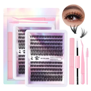 Private Label Cluster Segment Eyelash Bond and Sealer C D Curl DIY Lash Extension Kit Lash Clusters