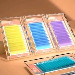 Private Label Colored Las Extension Colorful Lash Trays Cashmere Eyelash Extensions Color Lash Extensions Supplies