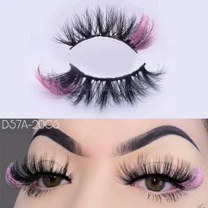 Private Label Colorful Lashes Makeup Tools 20mm 3D Colored Fluffy Glitter Dramatic Color Faux Mink Eyelash