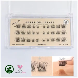 Private Label Cruelty Free Plant Fiber False Eyelashes Customized Packaging Clear Pre Glued Invisible Lash Factory