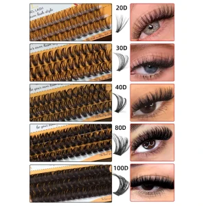 Private Label Custom 20D 30D 40D 80D 100D Diy Cluster Eyelash Segmented Eyelashes 0.07 Segment Diy Lash Extensions Kit