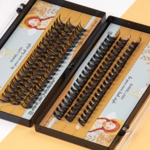 Private Label Custom Individual Lash Cluster 8 16mm 40D Diy Eyelash Extensions Mink Fluffy Segment Cluster Lash Set