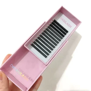 Private Label Custom Logo Eyelash Extension Velvet Matte Black Dark Cashmere Silk Easy Fan Lash Extension Trays