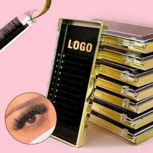 Private Label Custom Packaging Cashmere Eyelash Extension Lash Tray Fluffy Matte Black Volume Individual Eyelashes