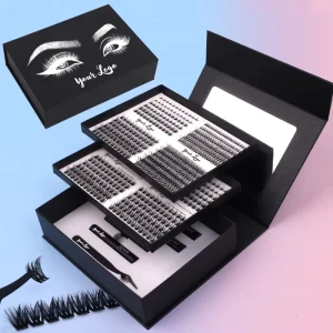 Private Label D Curl Natural Eyelash Clusters Fluffy Diy Eyelash Extension Kit Lash Clusters