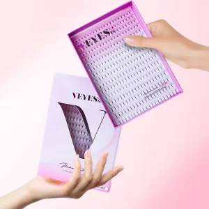 Private Label DIY Cluster Lash Trays Synthetic Hair Natural Long Cruelty Free Glossy Double Heated Handmade Black Eyelash