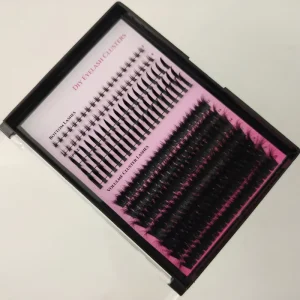 Spike Cluster Lashes with Bottom Individual Mix CD Curl Natural Eyelashes Faux Mink Lash Clusters Kit Custom logo