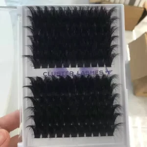 Private Label DIY Segment Cluster Lashes Natural Long Thick Criss Cross CC Synthetic Hair Individual Eyelashes Cluster