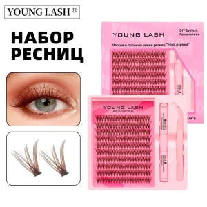 Private Label Dark Brown 40D Lash Kit DIY Eyelash Extensions Trays Handmade Lashes C D Curl Brown Lash Clusters