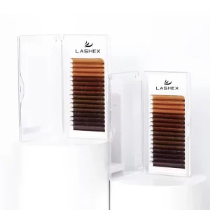 Private Label Dark Brown Coffee Brown Natural Eyelash Extension Stable Curl Mink Cashmere Brown Lash Extensions
