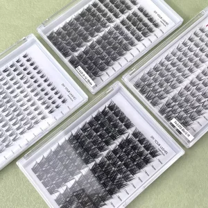 Private Label Diy Eye Lash Extensions Faux Mink Ultra Thin Clear Band Soft Kit Lash Extension Cluster Mink Cluster Lashes