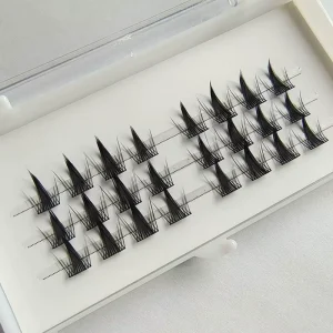 Private Label Diy Individual Cluster Lashes Pre cut Segment Eyelash Extension Spike Lash Clusters