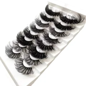 Private Label Dramatic Faux Mink Thick Long Cat Eye Look Fluffy Wispy Vegan Faux Lashes