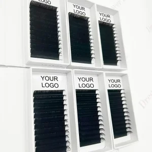 Private Label Eyelashes Extension 0.07 Individual Eyelash Matte Dark Black Mega Volume Natural Long Flat Fiber Lash Cc Lc Dd Ld