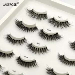 Private Label Fake Synthetic Eyelashes Natural Strip Lashes clear Band