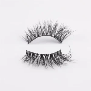 Private Label Faux Mink Invisible Band Vegan Corner Lashes Black Soft Thin Band Transparent clear Band 3D Half Strip Eyelashes