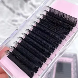 Private Label Fluffy Cashmere Eyelash 0.02-0.25 Volume Fans Black Velvet Lash Extension Silk Eye Lashes Trays Supplier