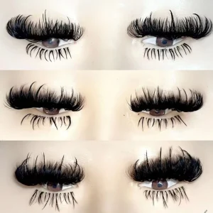 Private Label Fluffy Eyelashes Russian D Curl Natural Strip Eyelash Extensions Custom LOGO Real Mink Wispy Lashes