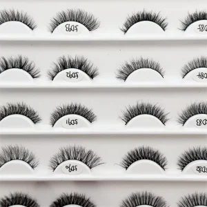Private Label Fluffy Russian Full Strip Eyelashes Faux Natural 3D Mink Lashes 11-18MM Eyelashes