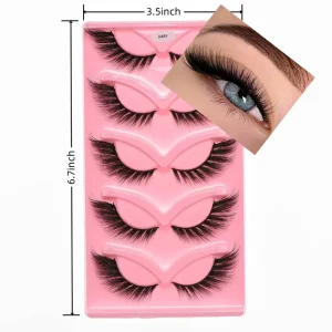 Private Label Foxy Winged Cat Eye Lashes New Design Angel Wing Natural Silk Lash Faux Mink Eyelashes Full Strip Premium Quality