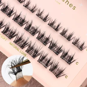 Private Label Full Strip Eyelashes Self Adhesive Individual Cluster Lashes and DIY Extension Kit Lash Clusters