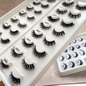 Private Label Full Strip Mink Fur Eyelashes Hand Made Real Fur Eyelash Extension Natural Black Mink Lashes