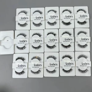 Private Label Full Strip Silk Clean Band Human Hair False Eyelash Natural Thin Band Human Hair Lashes