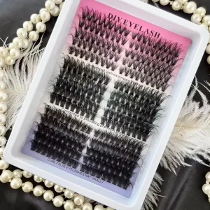 Private Label Hand Made Natural C CC D Curl Fan Eyelashes Wispy Diy Cluster Eyelash Pre cut Segmented Eyelash