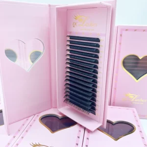 Private Label Hand Made Professional Natural Soft Premium Human Hair Full Volume Eyelash Extension Matte Black Lashes