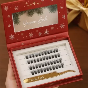 Private Label Handmade Christmas Packaging Full Volume Lash Clusters 4 Rows 10mm 18mm Cluster Lashes Supplies